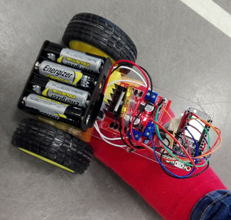 T0B-bot climbing a foot